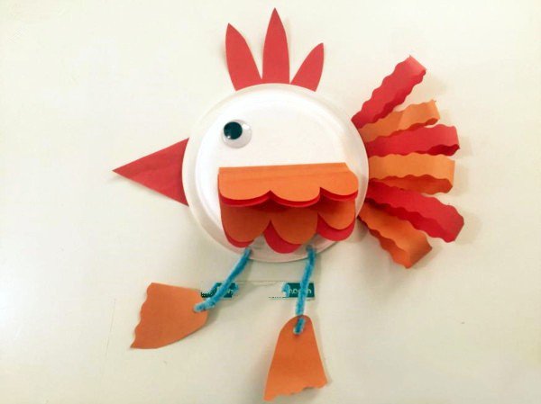 纸盘大公鸡挂饰手工制作-9