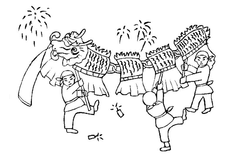 3张新年舞龙简笔画图片-1