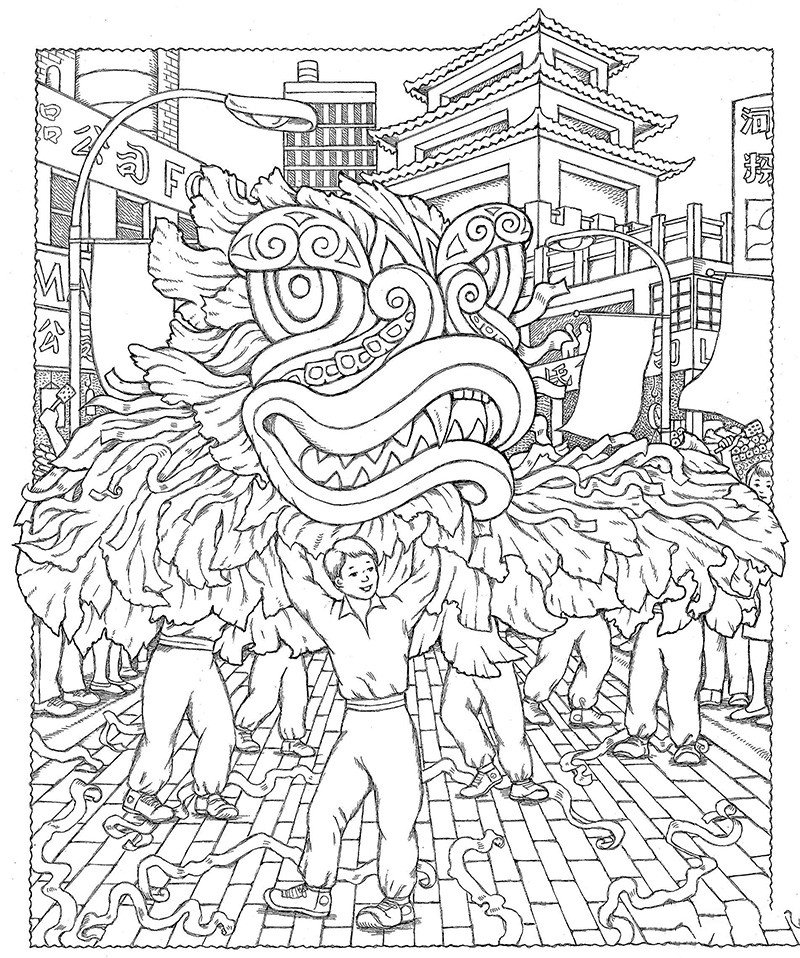 3张新年舞龙简笔画图片-2