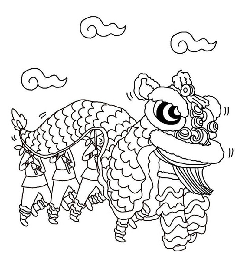 3张新年舞龙简笔画图片-3