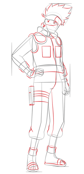 如何画火影忍者卡卡西-7