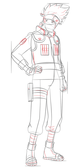 如何画火影忍者卡卡西-8