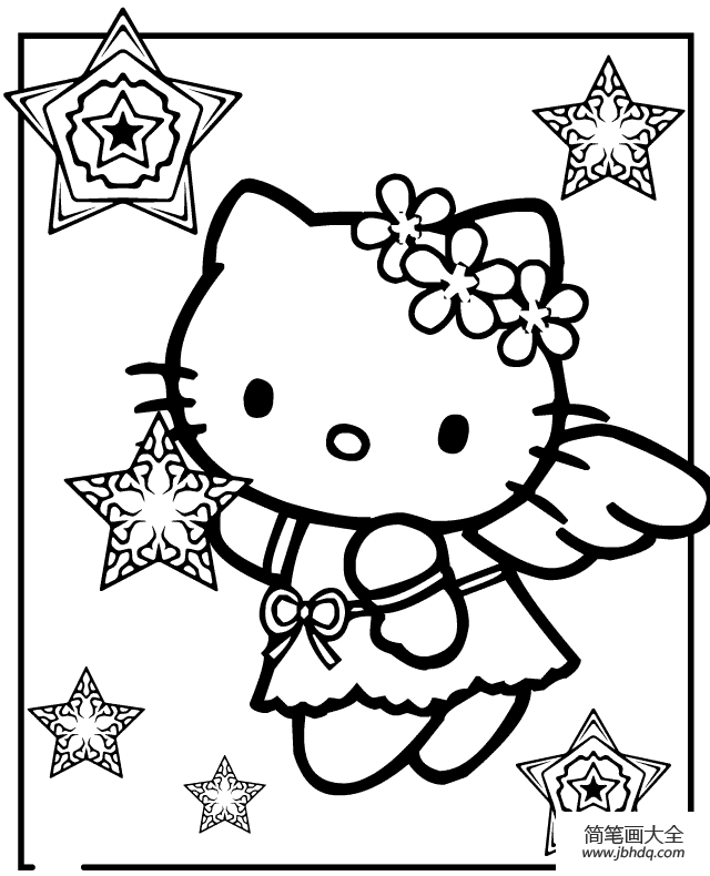怎么画hello_kitty_动漫人物简笔画画法-1