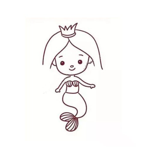 分步学画：卡通美人鱼-8