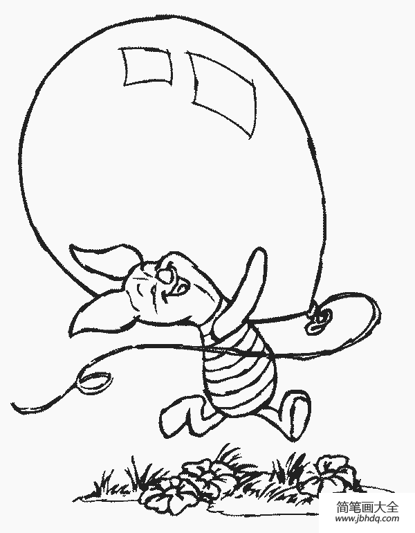 小熊维尼简笔画_小猪皮杰简笔画图片-1