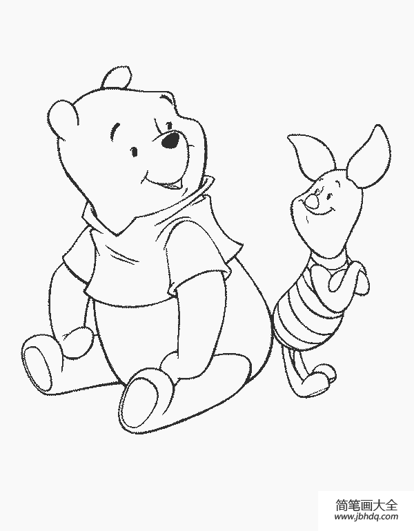 小熊维尼简笔画_小猪皮杰简笔画图片-3