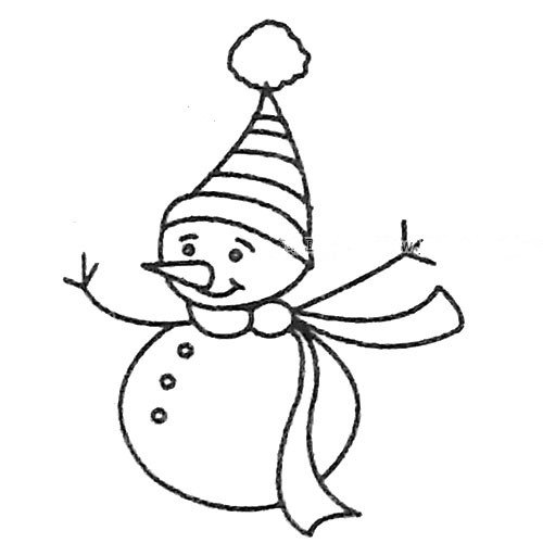 一组漂亮的雪人简笔画图片-1