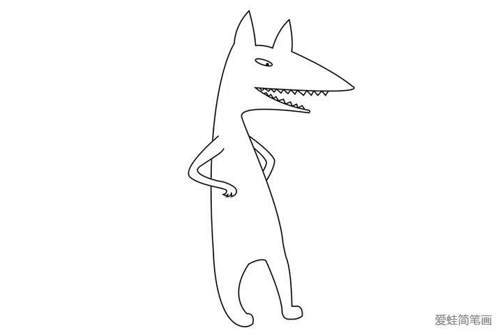 小红帽里的大灰狼怎么画-6