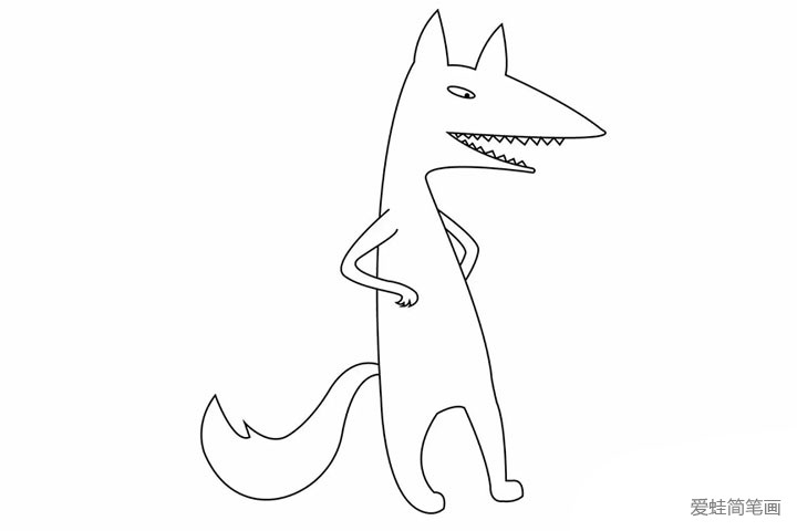 小红帽里的大灰狼怎么画-7