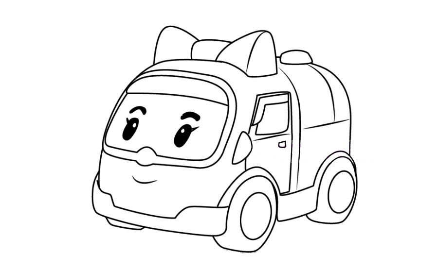 警车珀利安巴简笔画-10