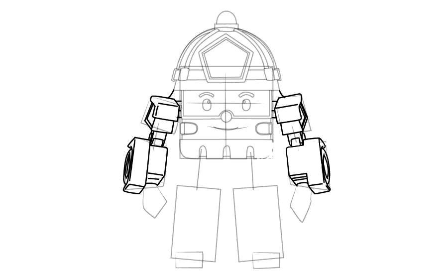 警车珀利变形罗伊简笔画-6