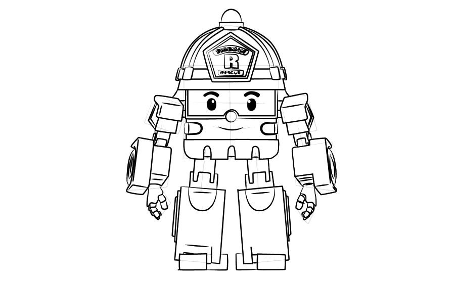 警车珀利变形罗伊简笔画-10