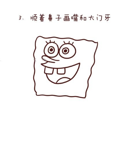 海绵宝宝简笔画教程-3