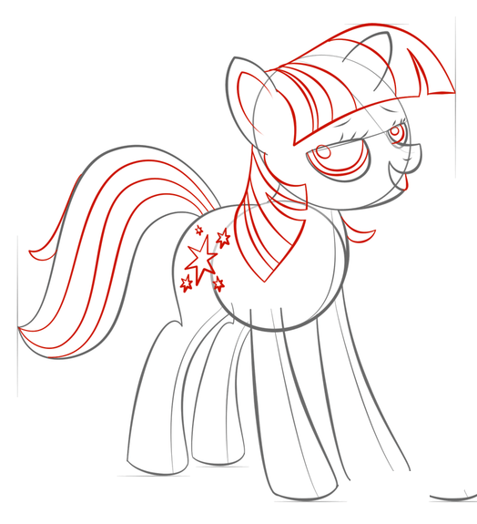 如何画小马宝莉里的暮光闪闪/紫悦-7