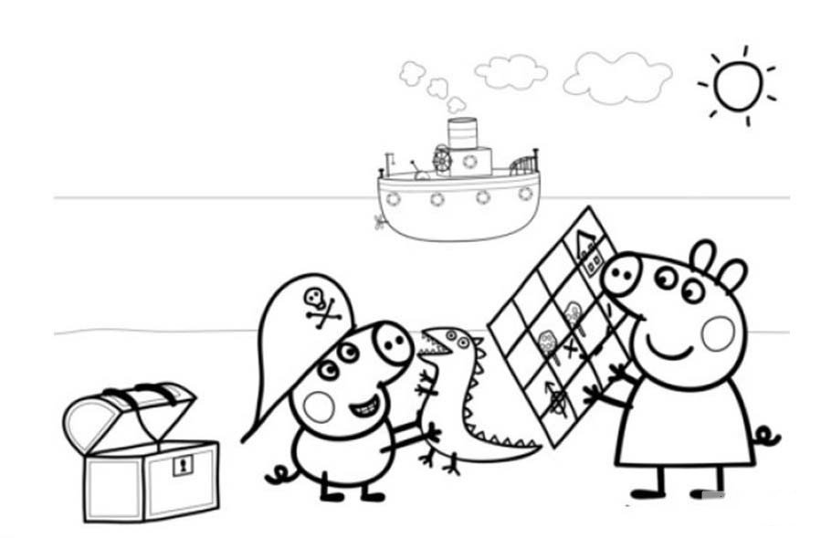 动漫人物简笔画_粉红猪小妹和弟弟简笔画图片-2