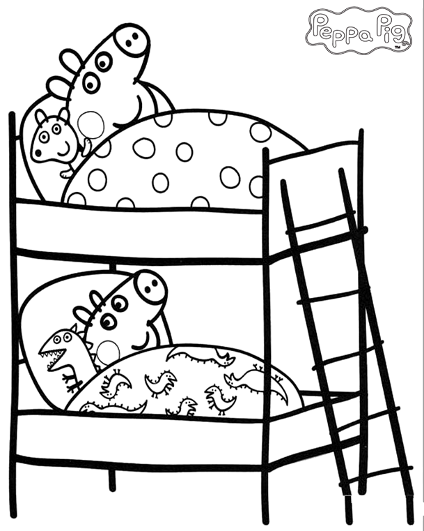 动漫人物简笔画_粉红猪小妹和弟弟简笔画图片-3