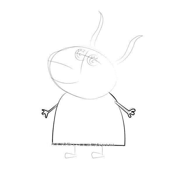 小猪佩奇之羚羊夫人简笔画-5