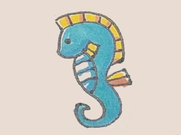 简笔画之海马-8