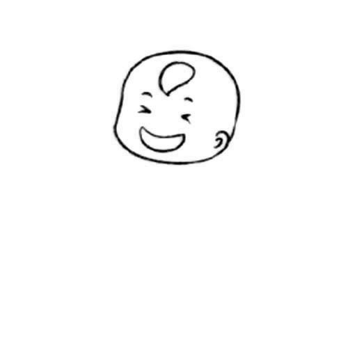 可爱的小男孩简笔画教程-1