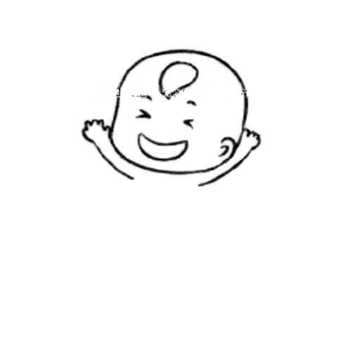 可爱的小男孩简笔画教程-2