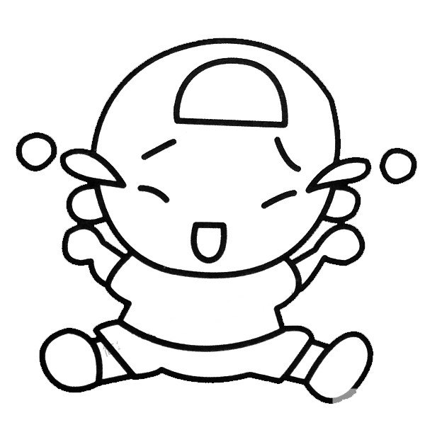 幼儿学画爱哭的小宝宝-1