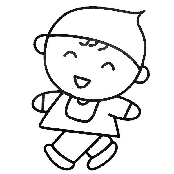 幼儿学画开心的小男孩-1