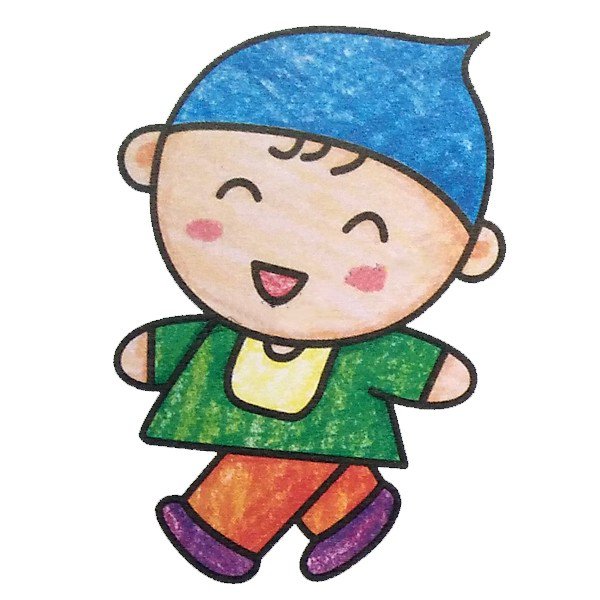 幼儿学画开心的小男孩-2