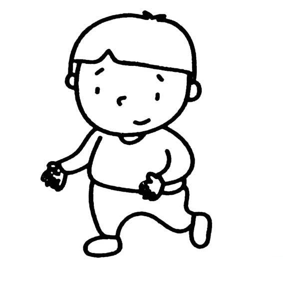 锻炼身体的小男孩简笔画图片-1