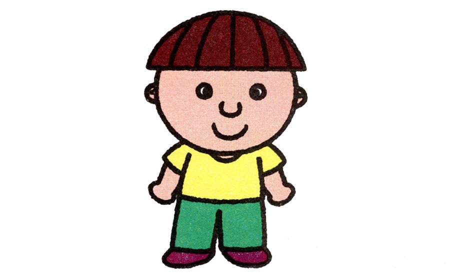 小男孩简笔画画法-1