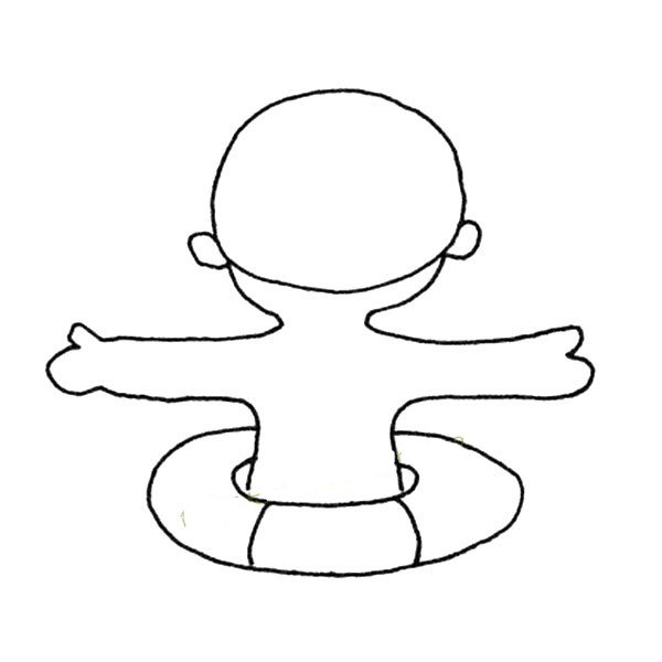 小女孩游泳简笔画图片-1