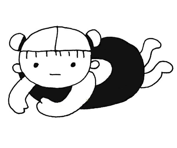 小女孩游泳简笔画图片-3
