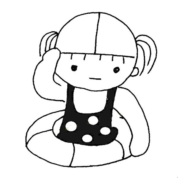 小女孩游泳简笔画图片-4