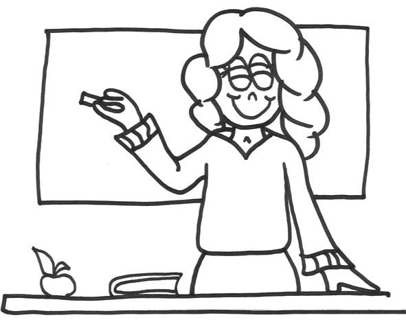 在上课的老师简笔画图片-2