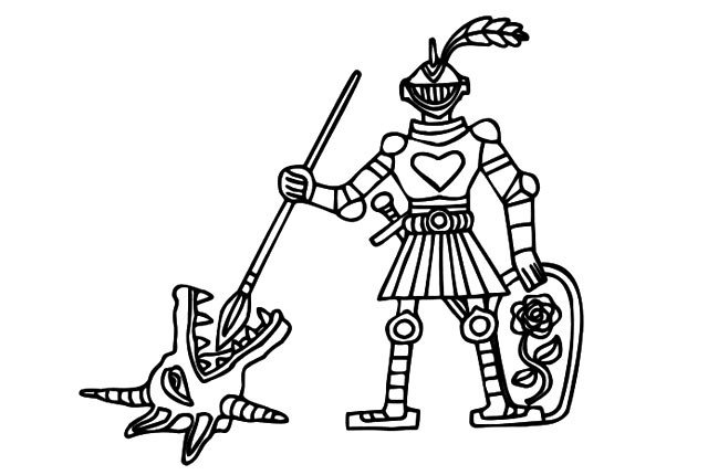 8张勇士简笔画图片-4