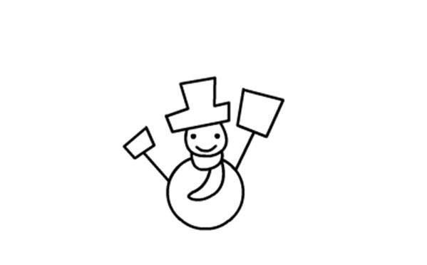 雪人的绘画分解步骤-4