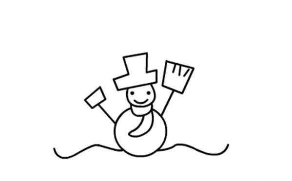 雪人的绘画分解步骤-5