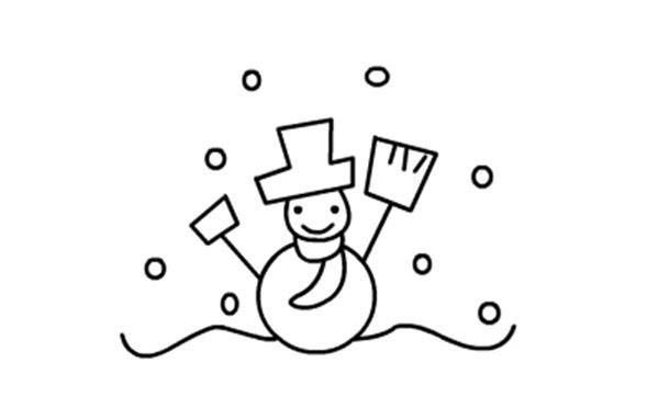 雪人的绘画分解步骤-6
