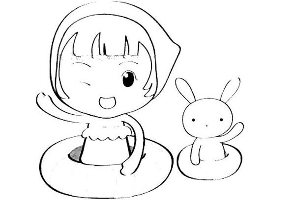 小红帽简笔画图片-1