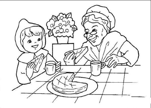 小红帽简笔画图片-2