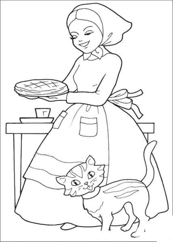 小红帽简笔画图片-3