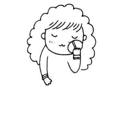 爱美的阿姨简笔画教程-3