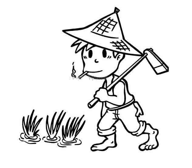 农民伯伯简笔画-1