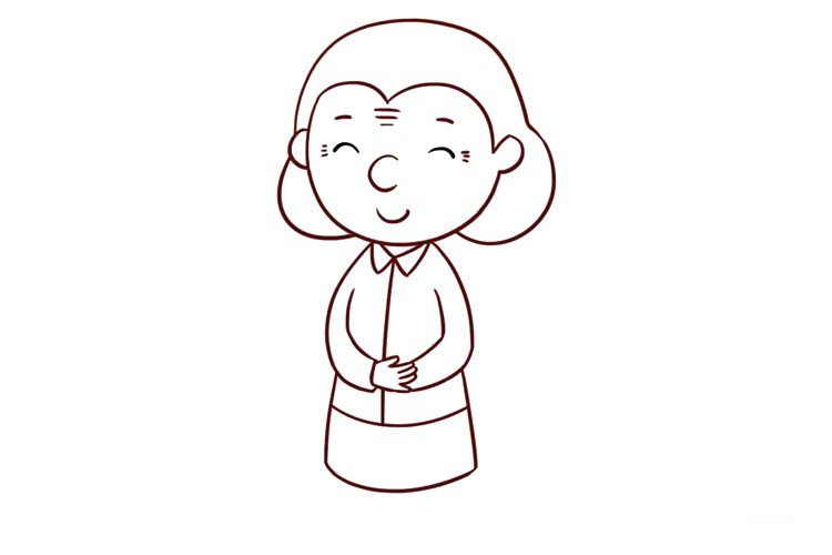 和蔼的奶奶简笔画-4