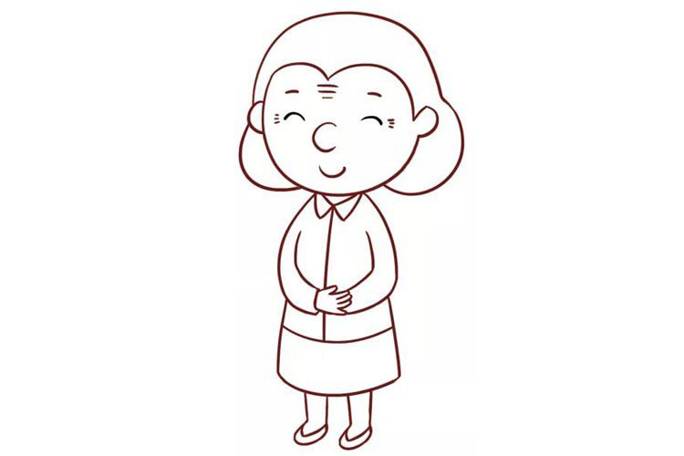 和蔼的奶奶简笔画-5