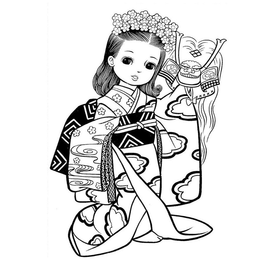 4张中国古典美女简笔画图片-1