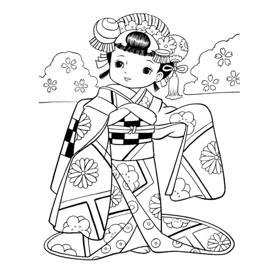 4张中国古典美女简笔画图片-2