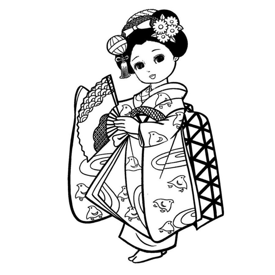 4张中国古典美女简笔画图片-3