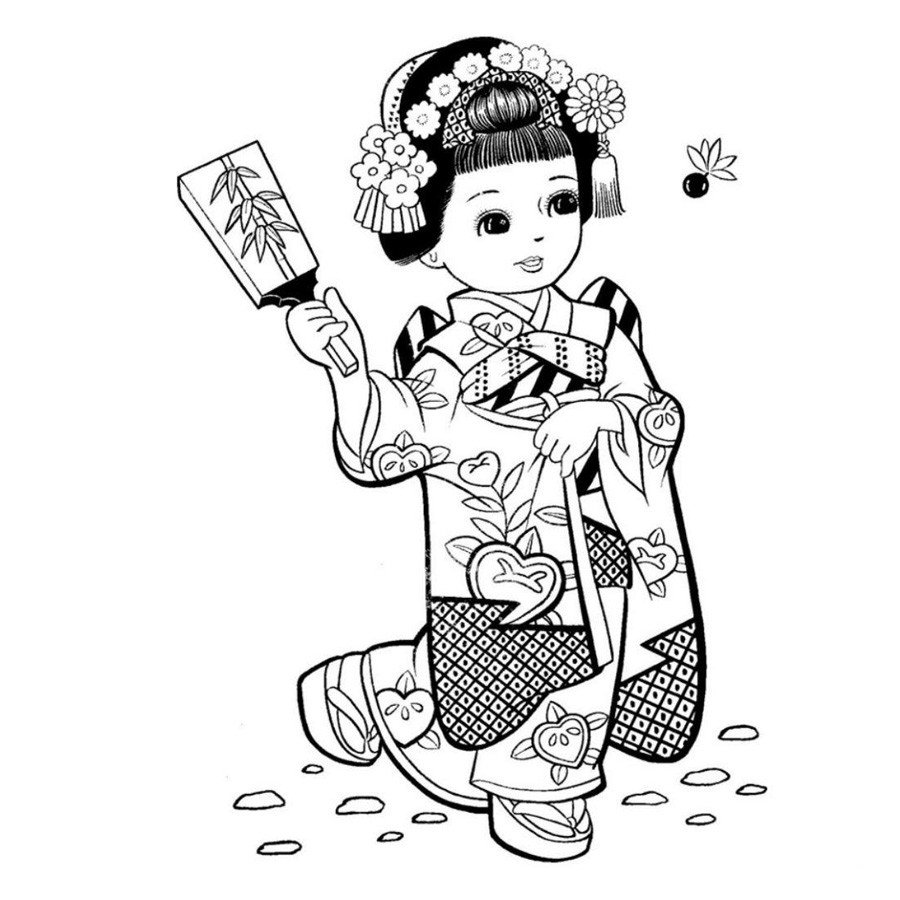 4张中国古典美女简笔画图片-4