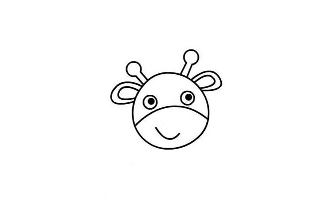 几步画出可爱的卡通长颈鹿简笔画-4