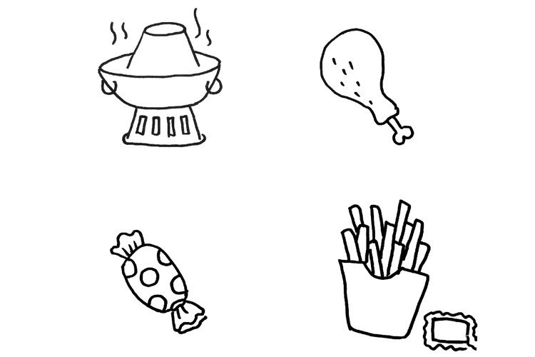 卡通食物简笔画-5